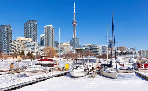  Toronto Harbourfront marina in winter 