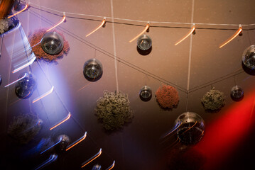 disco balls on a dance floor with flash shutter drag effect