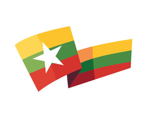 myanmar independence day flag isolated