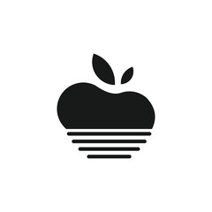 Fruit icon. Apple Flat illustration vector icon for web design