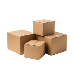 Cardboard boxes isolated on transparent background