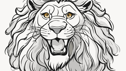 Lion carton character with formal dress vector image. Illustration of cute lion design graphic on the white background