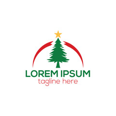 Christmas tree logo concept isolated vector template illustration for business and company