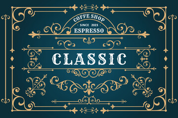 Vector classic ornament frame element