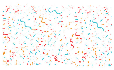 Colorful Confetti And Serpentine Ribbons Vector Background. Great for happy new year and a birthday party or an event celebration invitation or decoration.