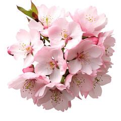 Cherry blossoms in bloom isolated on transparent background