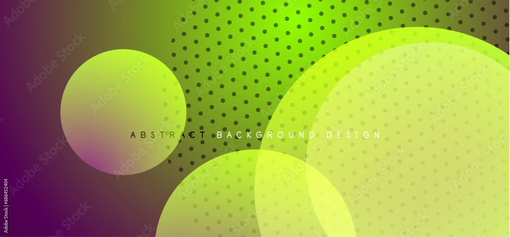 Poster abstract tech circles vector background, technology digital bubbles