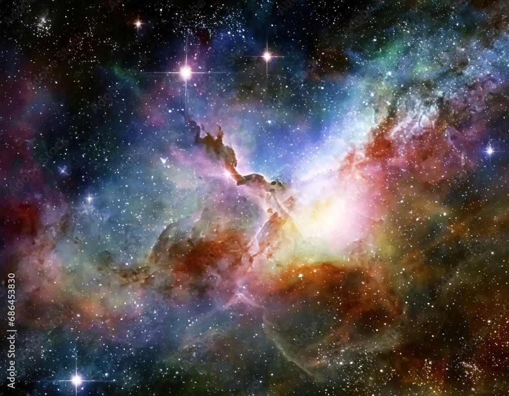 Canvas Prints gorgeous space and twinkling stars background image with nebula gas cloud