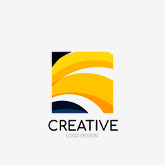 Modern abstract logo design. Geometric vector art. Clean overlapping lines and abstract shapes. Perfect for modern brand