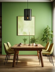 Modern dining room, interior design created with AI