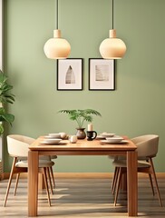 Modern dining room, interior design created with AI