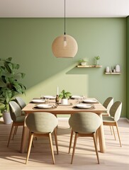 Modern dining room, interior design created with AI
