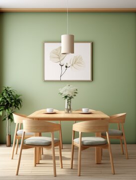 Modern dining room, interior design created with AI