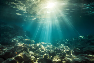 Fototapeta na wymiar Underwater sun