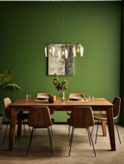 Modern dining room, interior design created with AI