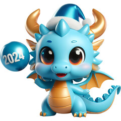 2024, blue dragon, dragon ,new year, pretty, nice, 3d, present, sleepy