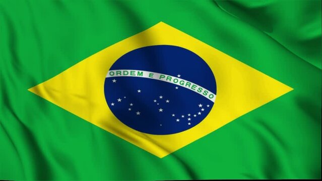 Brazil Waving Flag, Brazil Flag, Flag of Brazil Waving Animation, Brazil Flag 4K Footage