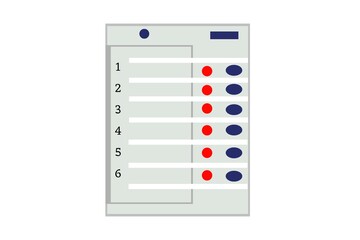 Morden voting machine with white background
