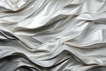 white silk fabric, flat foil texture background , crumpled  foil texture