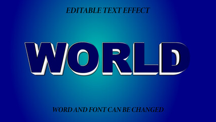  world editable text effect style. text effect vector illustration.