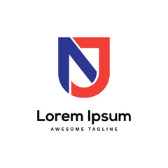 NJ Letter Logo Design Free Icon