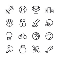 Set of Sport icon for web app simple line design