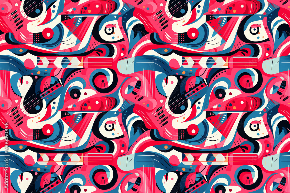 Poster acid trip waves pattern: wavy lines and shapes that seem to undulate and flow in surreal colors - be