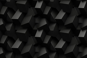 Black 3D Geometric Seamless Pattern Texture of Enigmatic Cubes and Spheres Background: Cubes and spheres in enigmatic arrangements offer a mysterious and abstract design