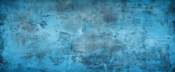 Fototapeta na wymiar Blue decorative plaster texture with vignette. Abstract grunge background with copy space for design