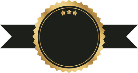 Elegant black and golden badge banner vector