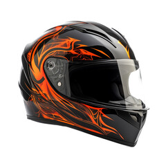Fototapeta premium Detailed fullface motorbike helmet isolated on transparent background