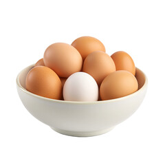 Eggs on bowl isolated on transparent background