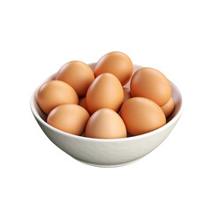Eggs on bowl isolated on transparent background