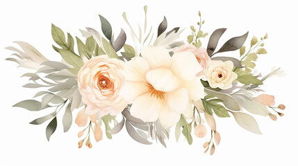 white ivory and blush peach stylish wedding design on white background