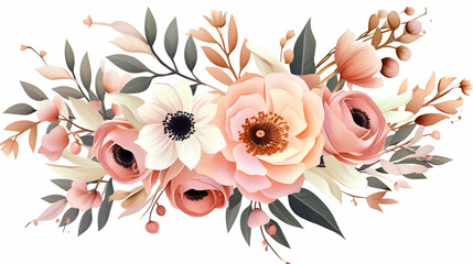 elegant bouquet of blush peach pink rose flower
