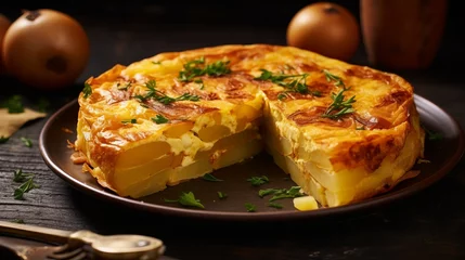 Foto op Canvas Layers of a Spanish Omelette © Cloudspit