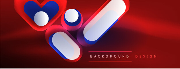 Glowing round shapes abstract background. Template for wallpaper, banner, presentation, background