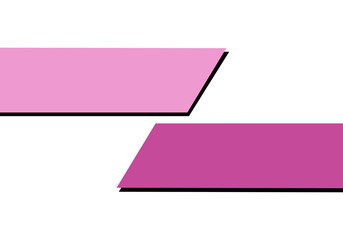 Two Pink Quadrilaterals with Shadow Effects. Can be used as Text Frames.