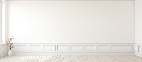 Blank, white-tiled room in a fresh apartment. - obrazy, fototapety, plakaty