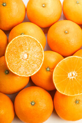 Fresh orange isolated on white background With work path, Orange fruit isolated on white background for packaging.