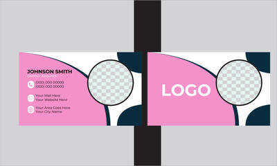 Creative modern clean corporate double-side business card template, personal visiting card, vector illustration, professional simple identity business card.