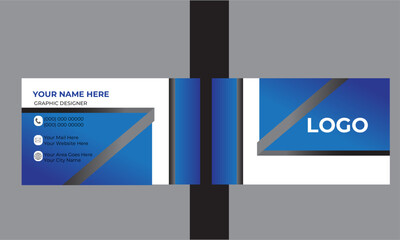 Creative modern clean corporate double-side business card template, personal visiting card, vector illustration, professional simple identity business card.