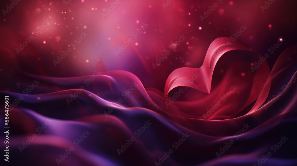 Poster valentine's day background with heart shape and bokeh lights