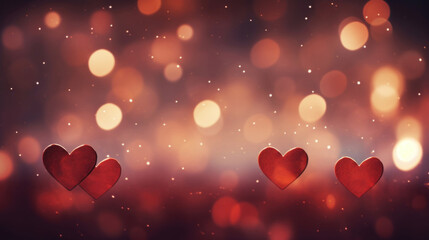 Colorful heart bokeh background