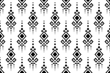 Nature vintages cross stitch traditional ethnic pattern paisley flower Ikat background abstract Aztec African Indonesian Indian seamless pattern for fabric print cloth dress carpet curtains and sarong