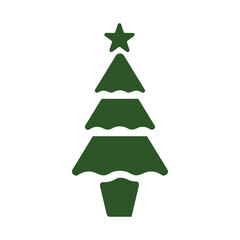 Christmas Tree vector icon on white background