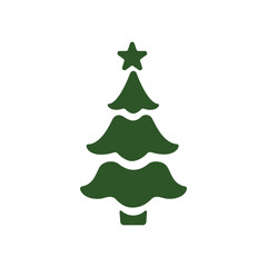 Christmas Tree vector icon on white background