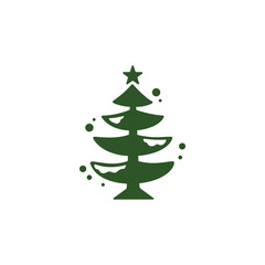 Christmas Tree vector icon on white background