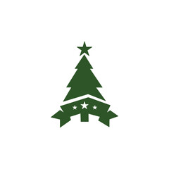 Christmas Tree vector icon on white background