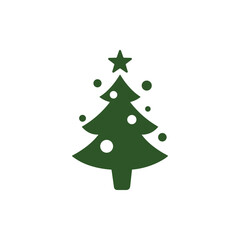 Christmas Tree vector icon on white background